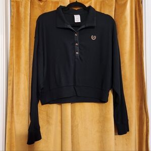 PINK Victoria's Secret Black Long Sleeve Lounge Top